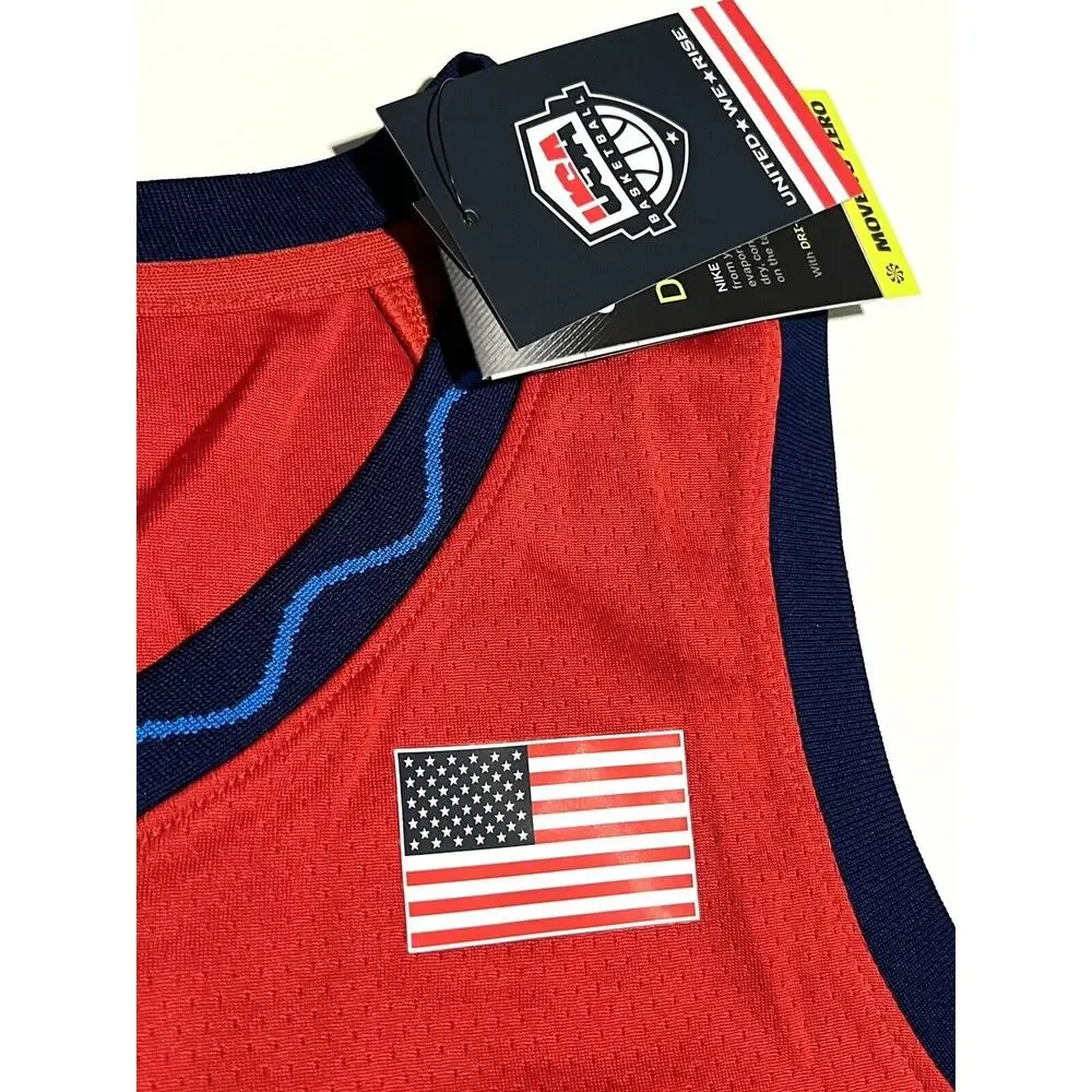 Nike Womens Team USA Basketball Jersey Size L Large DD1568 611 Red Blank Olympic